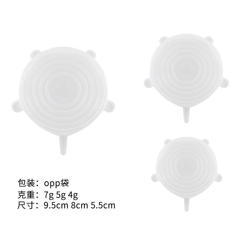 Silicone food storage lid set - 6 piece stretchable airtight bowl covers - food grade silicone reusable square lids