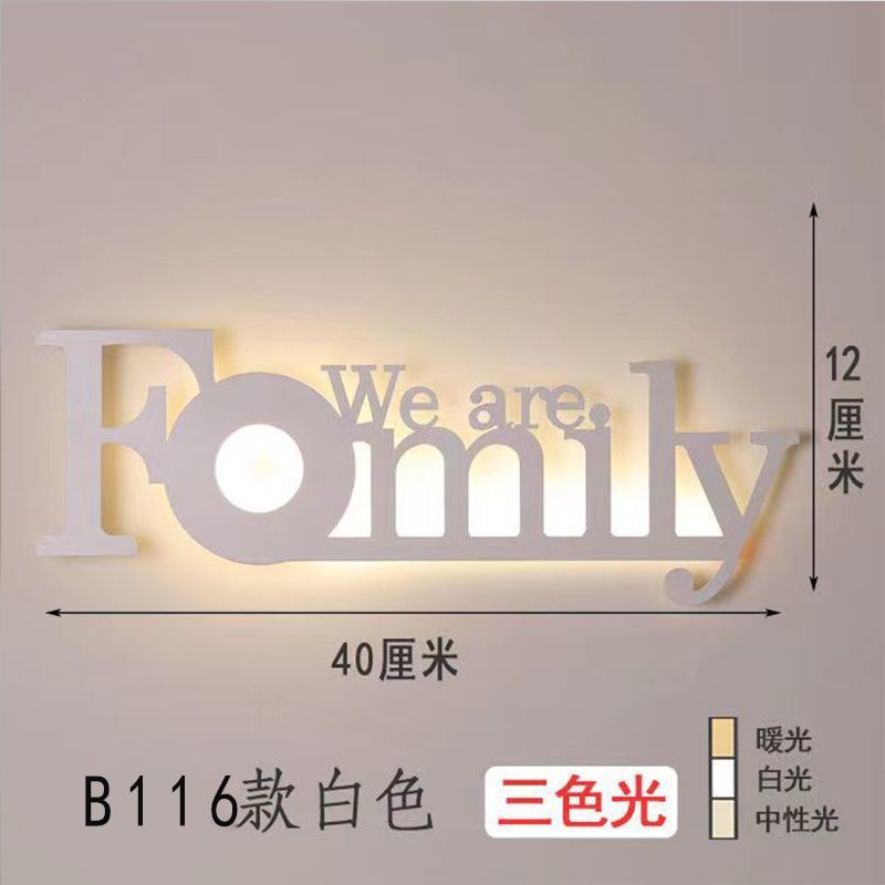 Nordic style modern minimalist led decorative wall lamp - kids' room bedside wall sconce - wall-mounted letter wall light