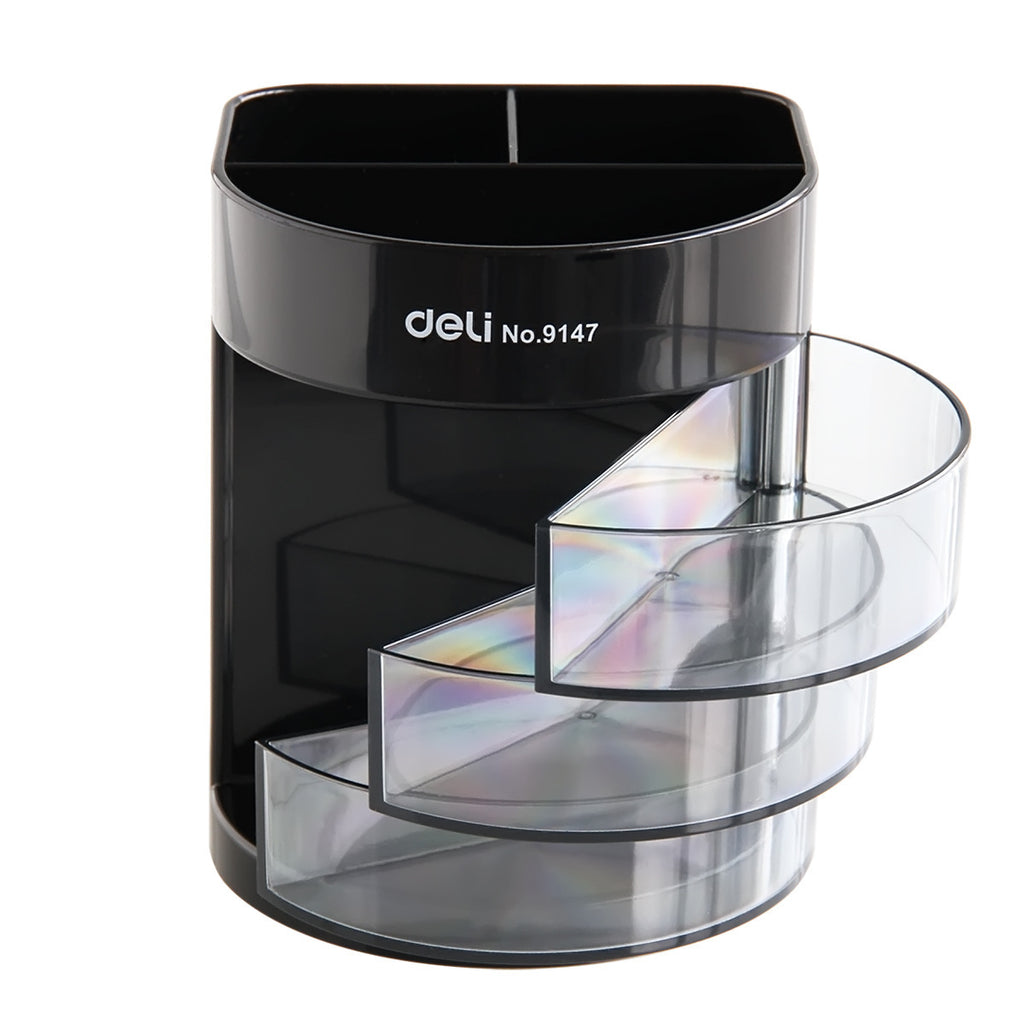 Deli Stationery Student Multi-layer Pen Holder Plastic Pen Holder Metal Grid Pen Holder Combination Storage Box Pen Insert