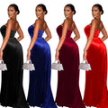 C6712 cross-border   fashion women's sexy sequin patchwork wrap dress