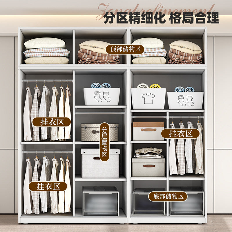 Household metal wardrobe  popular bedroom iron wardrobe simple balcony storage cabinet formaldehyde-free children's wardrobe