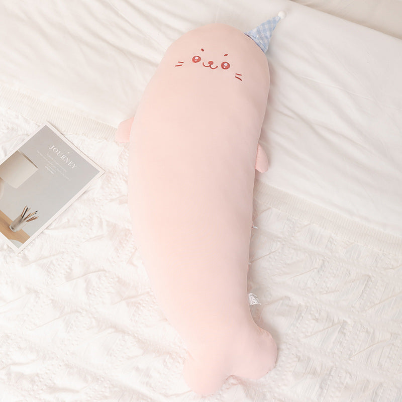 Ice silk seal doll doll sleeping pillow bed pillow super soft doll ice silk nap pillow cute style