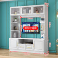 Solid wood tv stand - high capacity, large storage, stylish design - integrated living room light luxury background wall tv cabinet