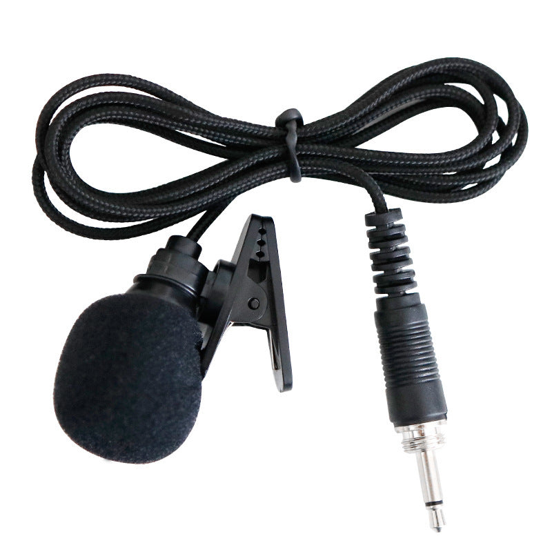 Loudspeaker, collar clip screw, wireless transmitter box, universal headset, collar clip, microphone, 3.5 interface, thread.