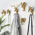European-style decorative wall hooks - super strong adhesive, no-drill door back hooks, multi-purpose deer head hooks for hanging clothes