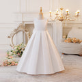 Amazon european and american style girls' satin bow sleeveless princess dress - perfect for first birthday parties, flower girls, and little princesses