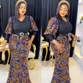 African plus size women's clothing  new european and american foreign trade  hot selling dress christmas party evening gown