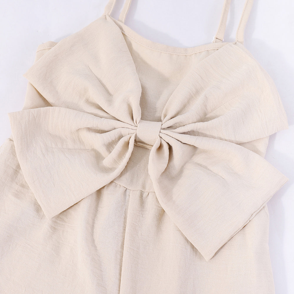 Children's (female) jumpsuit, large butterfly suspender bell jumpsuit