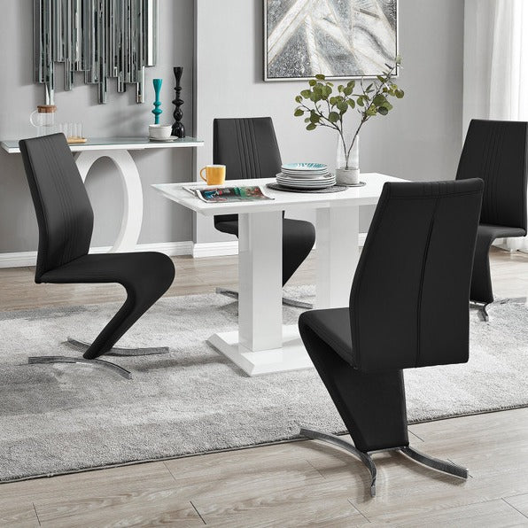 Glass dining table dining tableaccessible luxuryclassy small apartment 4-person table modern casual dining table and chairs
