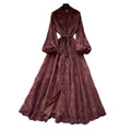 French romantic stand collar lantern sleeve lace dress - women's summer slimming a-line maxi dress - elegant and chic