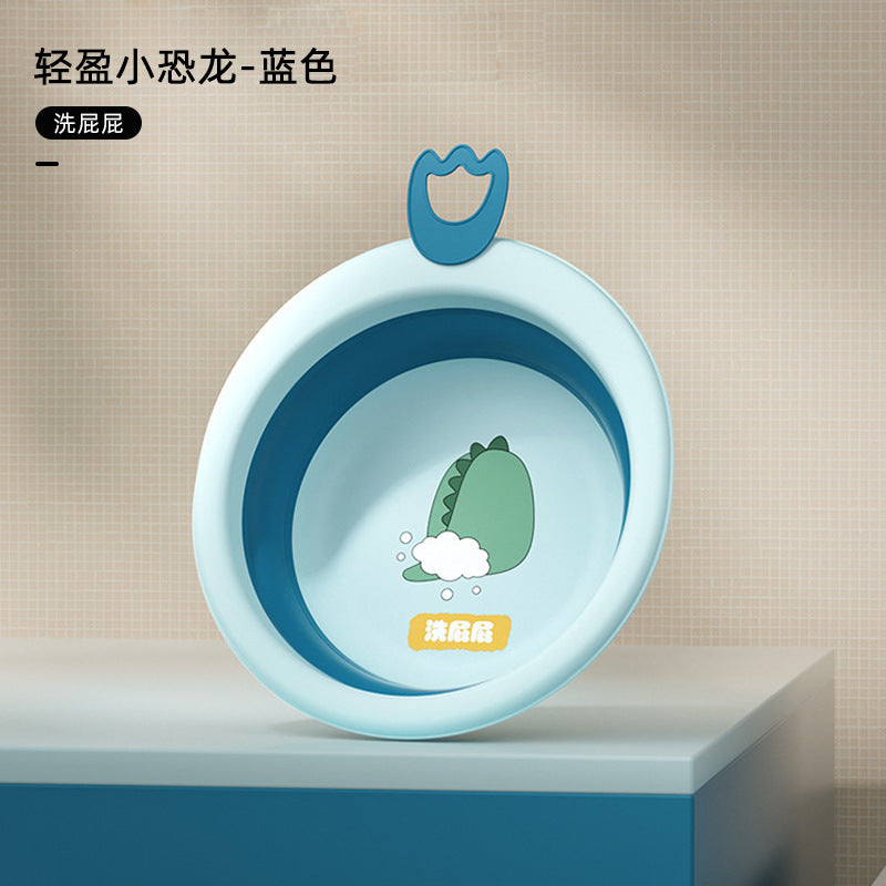 Collapsible kids' wash basin - portable newborn face wash basin - thickened plastic baby basin - household infant wash basin
