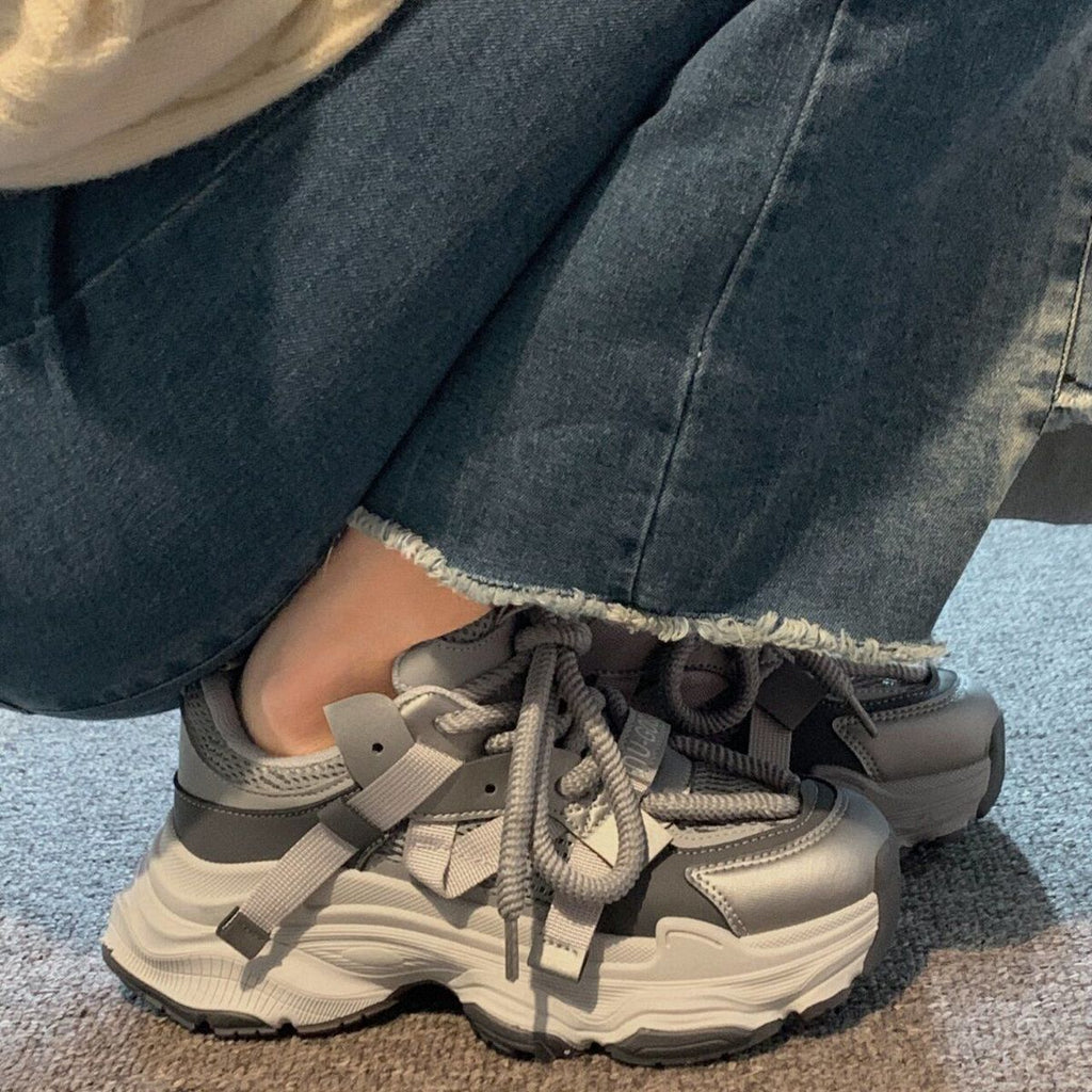 New dad shoes women's summer thick soles increase European goods sports show feet small European station retro versatile trendy casual shoes