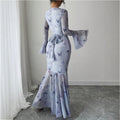 new chinese style one-shoulder long sleeve dress - women's autumn sexy slim-fit bodycon mermaid tail evening gown