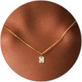 Amazon new copper micro-paved zircon paperclip pendant necklace fashion double ring pin women's clavicle chain