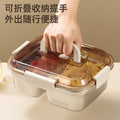 304 stainless steel food storage container - food grade, large capacity, divided lunch box for fruits, bento, rice, with lids and airtight seals