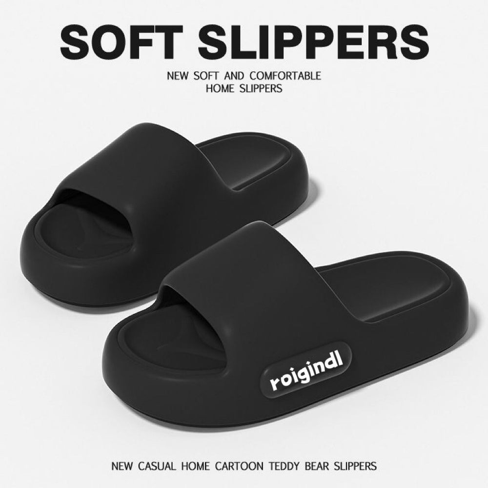 New women's platform slippers - summer indoor home casual soft sole non-slip couple's outdoor sandals & slides for men