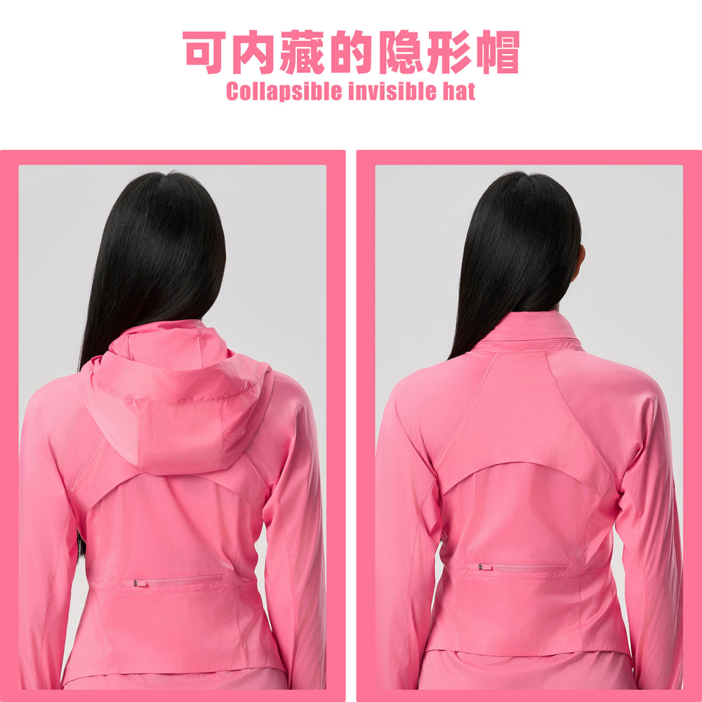 Summer cooling sun protection clothing for women - uv protection, slimming waist design, concealable hood, outdoor sun protection jacket dss098