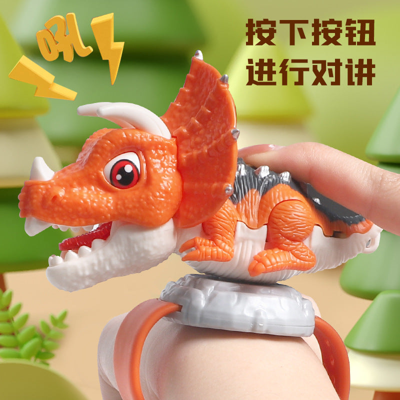 amazon new arrival dinosaur can be worn on the hand kids wireless pager walkie-talkie interactive boy toy