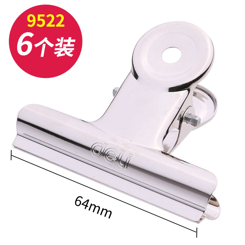 Deli Round Ticket Clip Stainless Steel Ticket Clip Butterfly Clip Metal Clip Iron Clip File Clip Book Clip Test Paper Clip