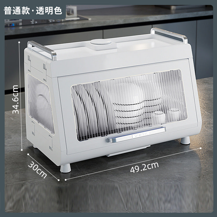 Golden Cat Kitchen Drain Cupboard with Lid Bowl Box Dishes Plates Chopsticks Cutlery Household Shelves Storage Box