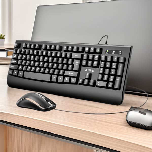 Tarantula AC106 Wired USB Keyboard Mouse Set School Unit Computer Office Game Laser Character Keyboard