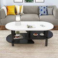 Scandinavian coffee table small apartment living room economical casual modern table creative balcony oval tea table double layer
