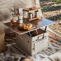 Outdoor camping storage box table all-in-one foldable large capacity car storage box multifunctional camping storage foldable table