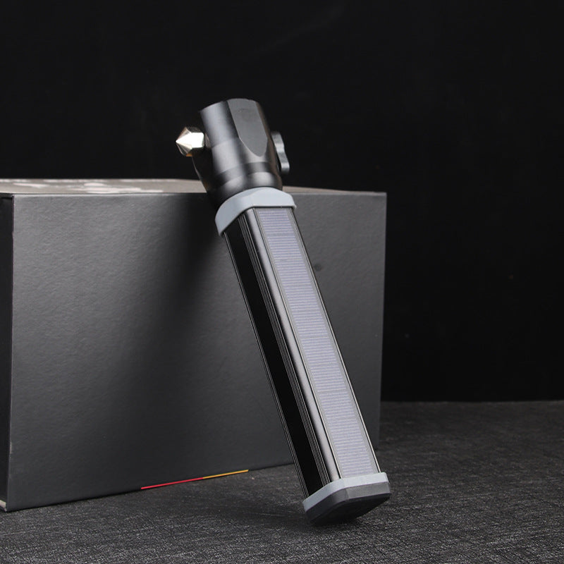 Cross-border new fire-fighting strong light USB solar charging flashlight T6 remote vehicle safety output LED flashlight