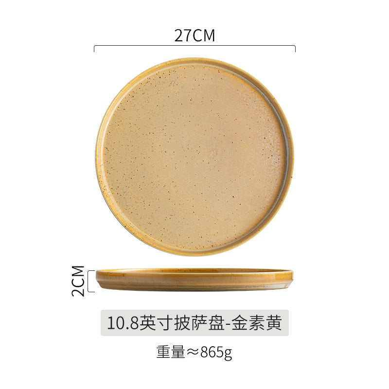 Kiln-turned-steak plate, creative western food plate, steak plate, commercial catering plate, for home ceramic dish plate