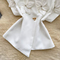 Korean style commute v-neck short sleeve loose shirt women's summer 3d floral embellished design cardigan top
