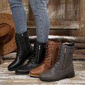 Exportplus sizefashionflatscasual round toe fashionboots belt buckle knee sockspure color  leather boots