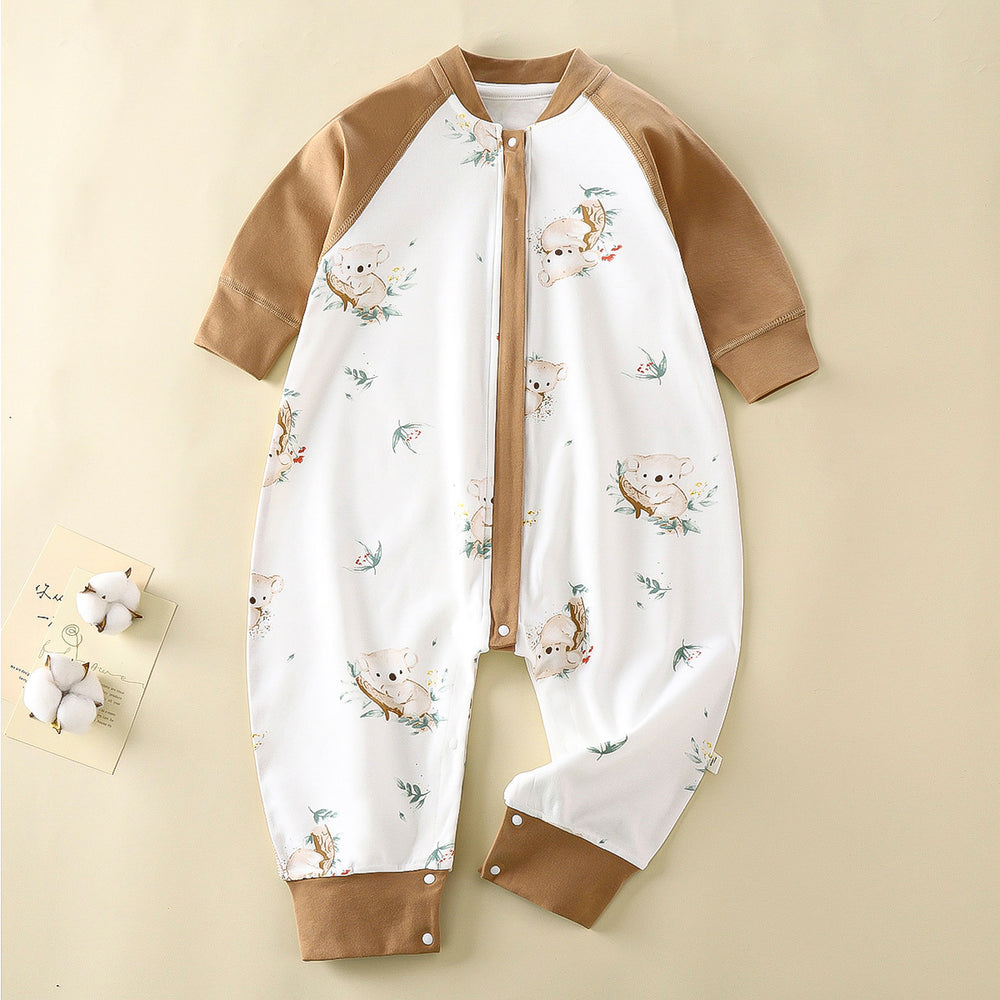 Baby heattech pajamas baby anti-kick quilt infant one-piece boneless romper pure cotton type a split leg sleeping bag