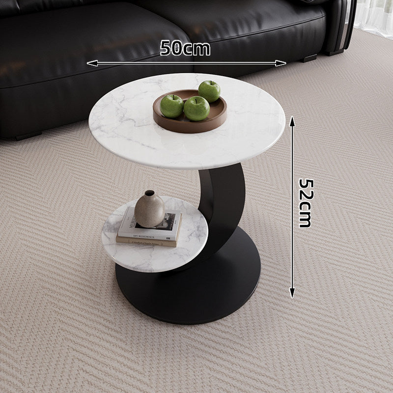 Italian style home light luxury oval tempered glass combination coffee table, high-end living room new modern minimalist coffee table