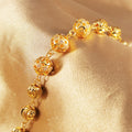 Women's elegance 24k gold plated copper bracelet, artificial zircon and heart pendant - party and vacation accessories