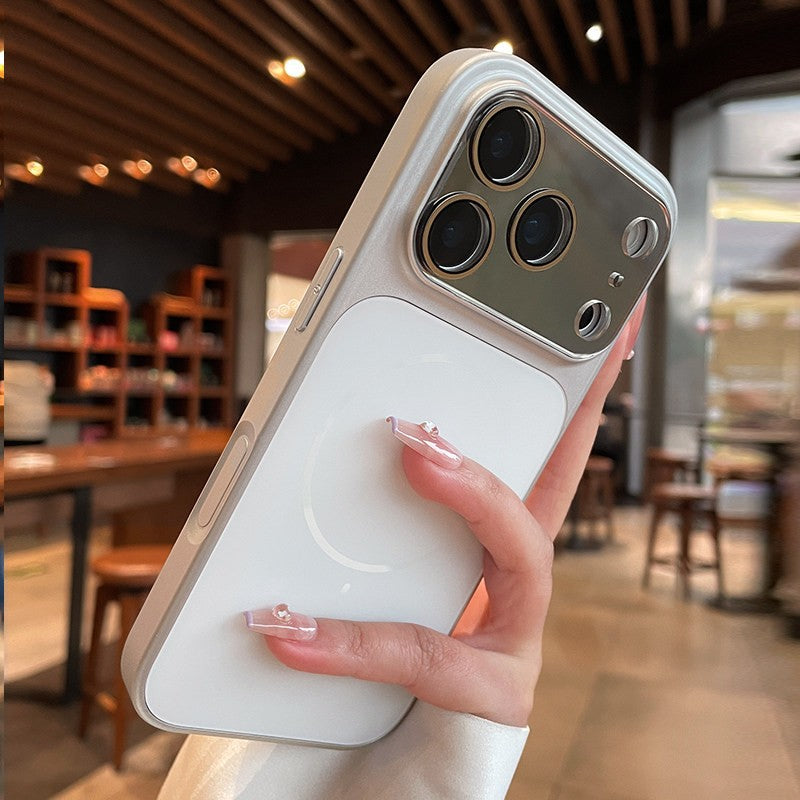 Large viewing window suitable for iphone17pro mobile phone case apple 13 high-end ai button anti-fall protective cover