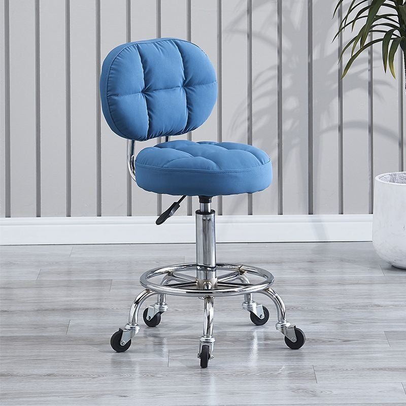 Barber chair makeup manicure live broadcast special adjustable round stool for home bedroom dressing stool movable backrest large work stool