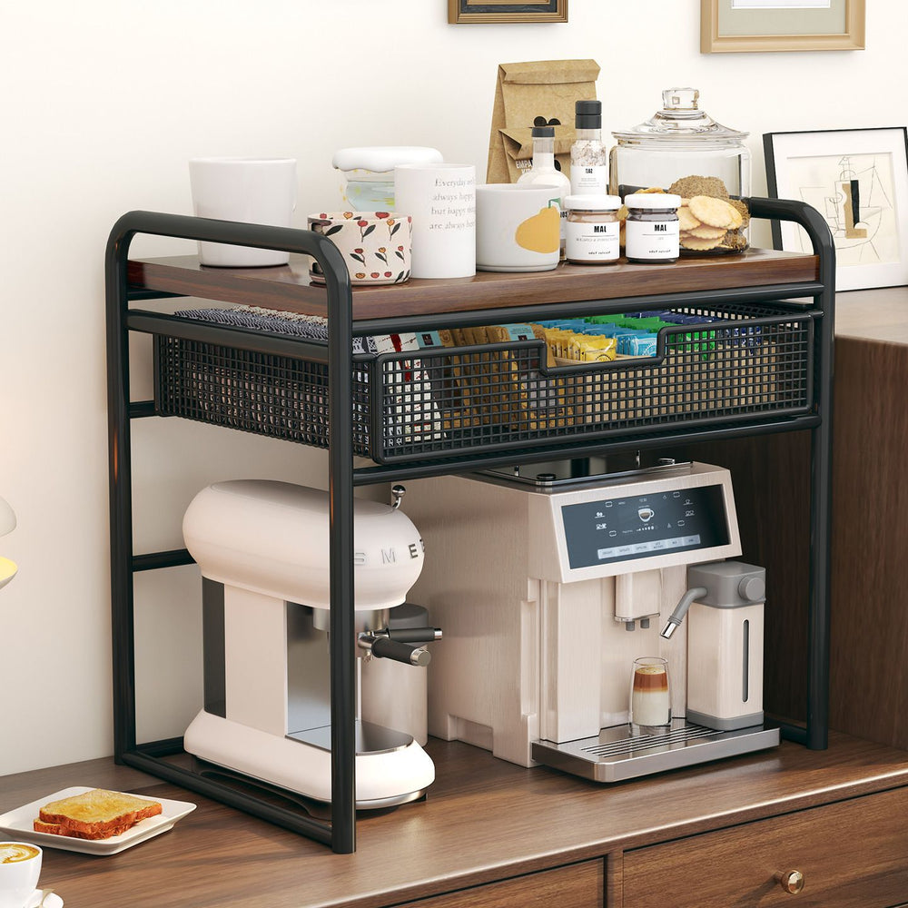 Coffee machine desktop storage rack tea bag coffee storage rack with drawer pull-out new arrival countertop multi-layer storage rack