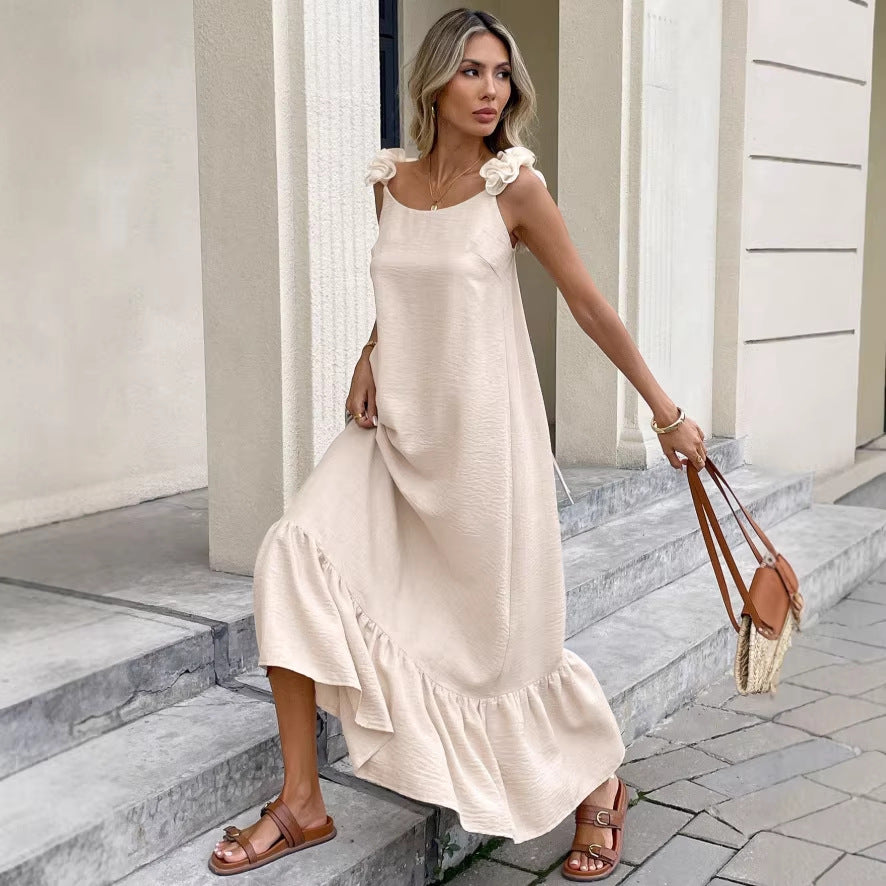Korean style cotton linen sundress - new summer sleeveless dress - beach dress - women's vacation dress - tank dress
