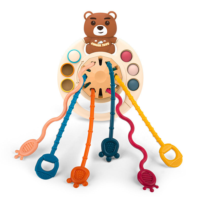 Fun rattle teether & finger press toy - early education & developmental toy for babies & toddlers