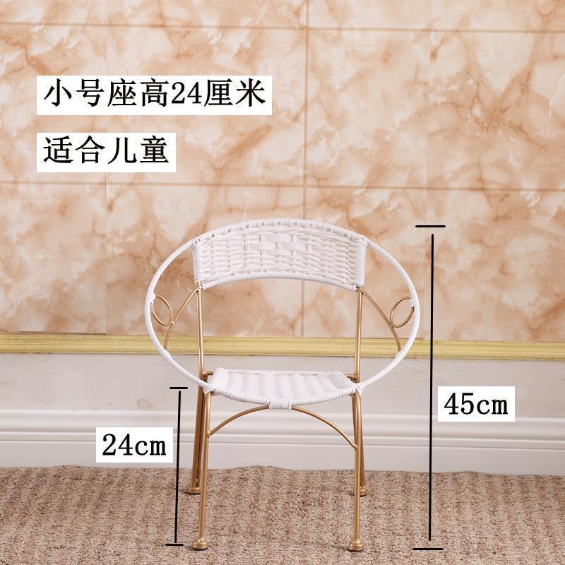 Backrest chair tea armchair rattan circle chair single balcony combination rattan chair table chair stool for homecasual iron art