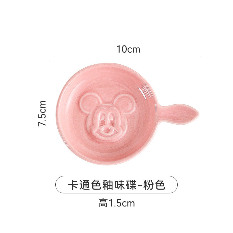 Scandinavianinsstylish ceramic relief snack plate cartoon creative cute ceramic dipping dish flavor plate snack plate