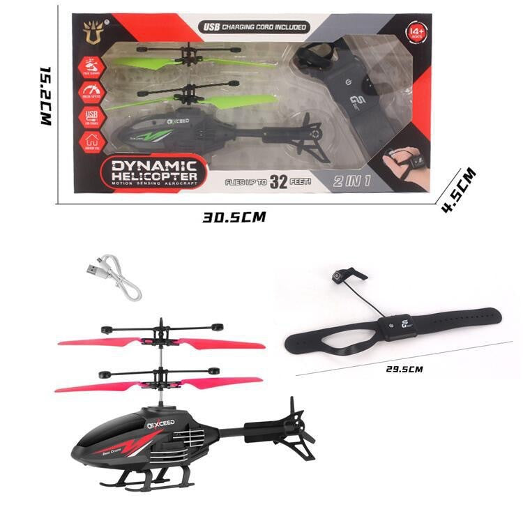 remote control aircraft model, rechargeable, drop-resistant, 3.5-channel, new sensor helicopter, children's flying toy for boys