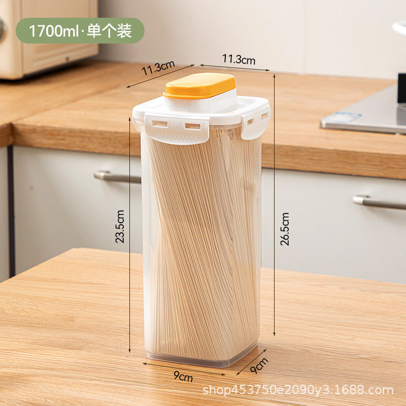 Kitchen Grains Sealed Storage Tank Transparent Plastic Square Food Sealed Tank Coffee Bean Noodles Storage Box