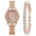 Rose gold watch + bracelet