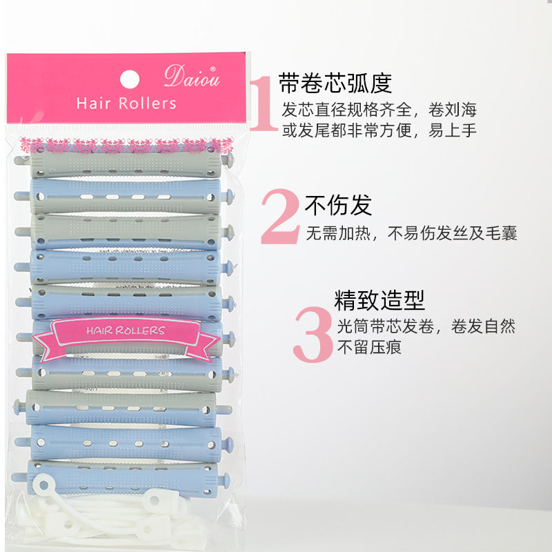 Cross-border hot-selling two-color ironing plastic ironing bar perm styling hair cutting tool with hair salon utensils curling iron wholesale