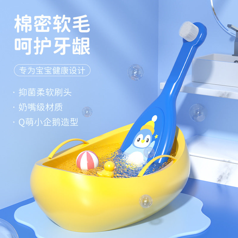 New cartoon children's 10,000-bristle toothbrush, soft-bristled toothbrush, baby tooth protection, small brush head, toothbrush box.