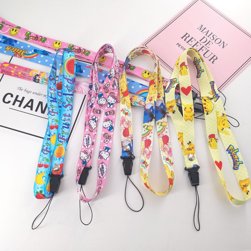 Mobile phone lanyard cartoon hanging rope anti-fall series cute floral creative must-have wholesale anti-falling bow