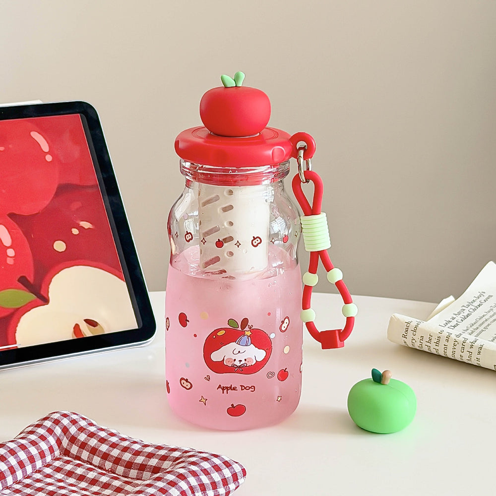 High-style cartoon floating ball plastic cup, large capacity, portable, trendy direct-drink plastic straw water cup, tea infuser cup - wholesale