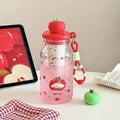 Summer new plastic water bottle for girls - stylish straw cup with tea compartment, high temperature resistant, portable kids' plastic cup