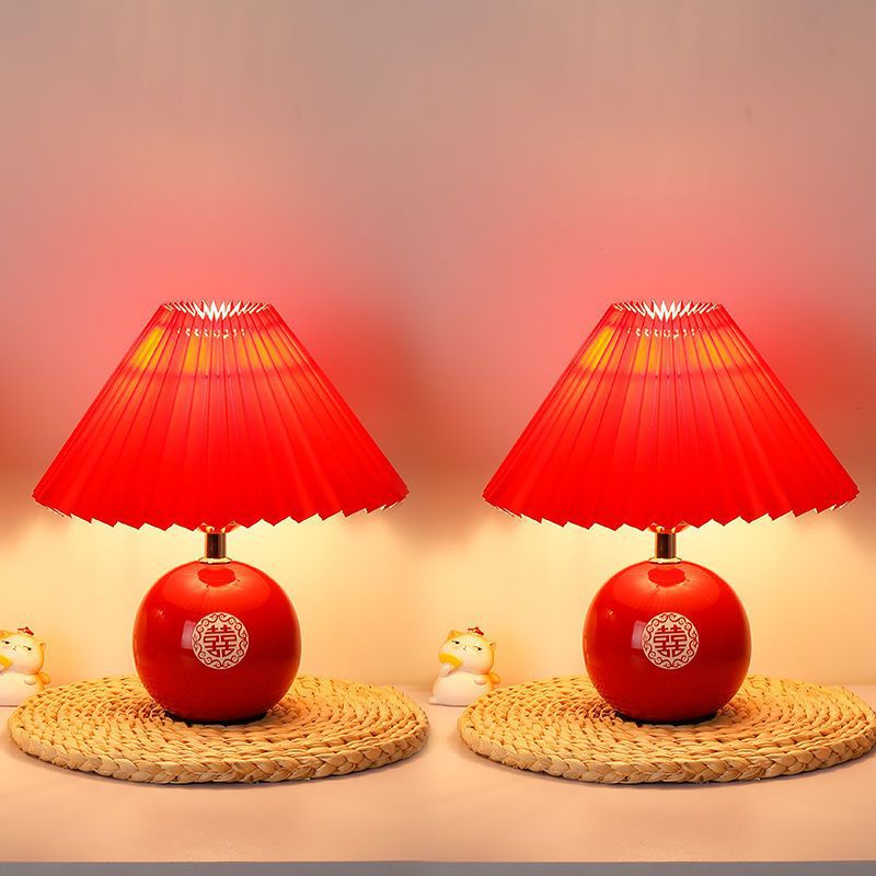Wedding lamp wedding red wedding room bedside bedroom bedside red double happiness wedding gift decorative desk lamp